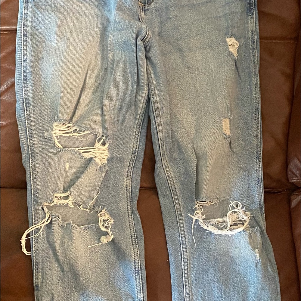 Hollister Light Blue Distressed Boyfriend Jeans